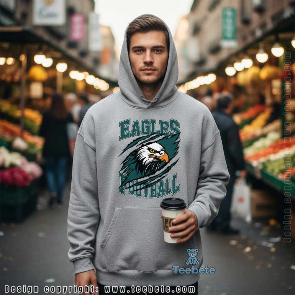 Mens Philadelphia Eagles Hoodie Ripping Claw Marks Football Mens Philadelphia Eagles Hoodie Ripping Claw Marks Football
