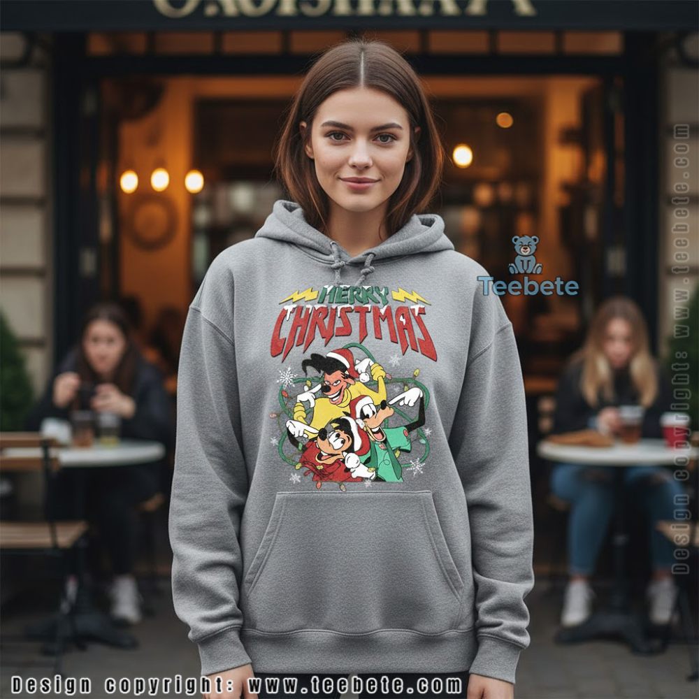 Merry Christmas Mickey Mouse Goofy Pluto Rock Style Hoodie Merry Christmas Mickey Mouse Goofy Pluto Rock Style Hoodie