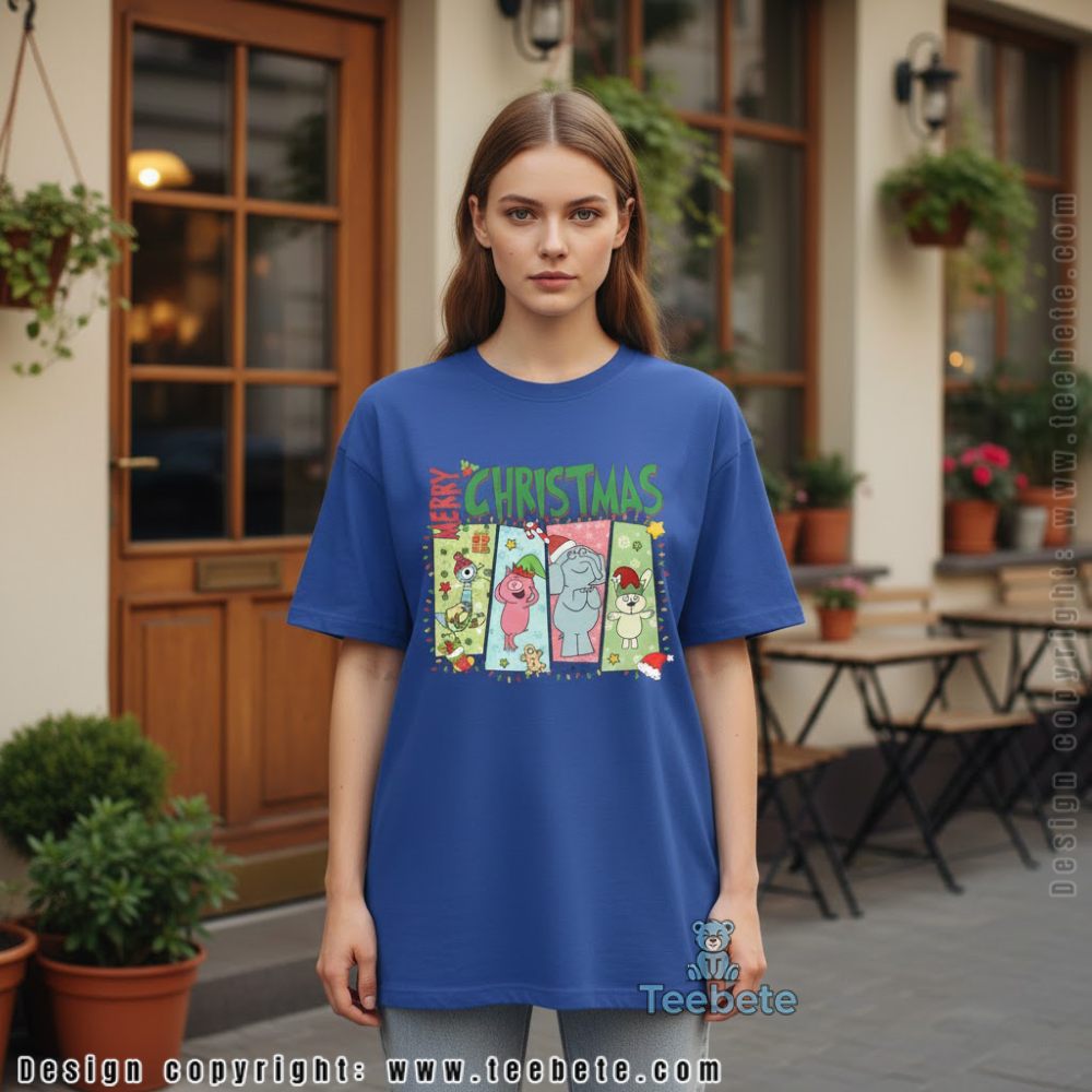 Merry Christmas Mo Willems Characters Pigeon Elephant Piggie Shirt