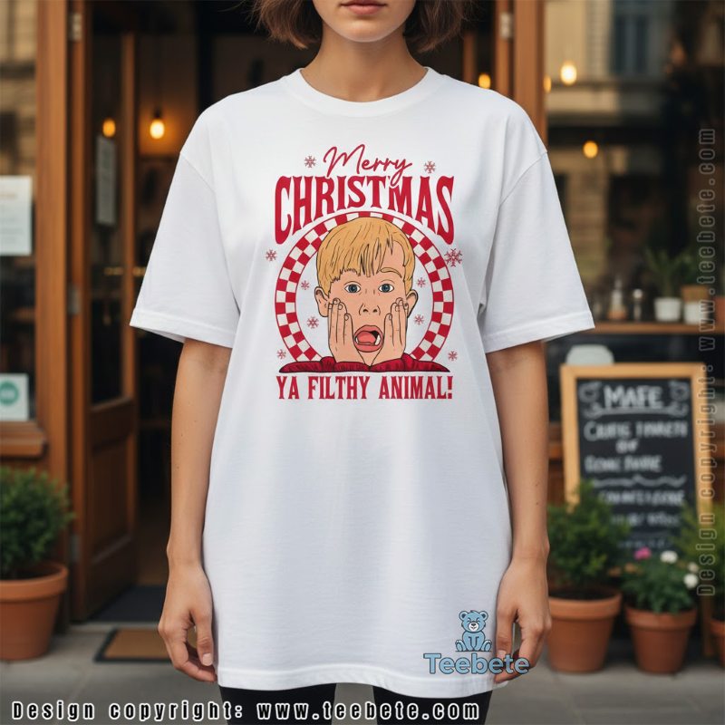 Merry Christmas Ya Filthy Animal Kevin Mccallister Shirt Home Alone Movie