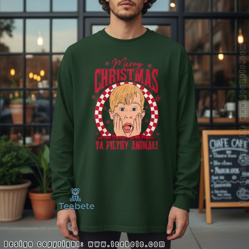 Merry Christmas Ya Filthy Animal Kevin Mccallister Long Sleeve Home Alone Movie Merry Christmas Ya Filthy Animal Kevin Mccallister Long Sleeve Home Alone Movie