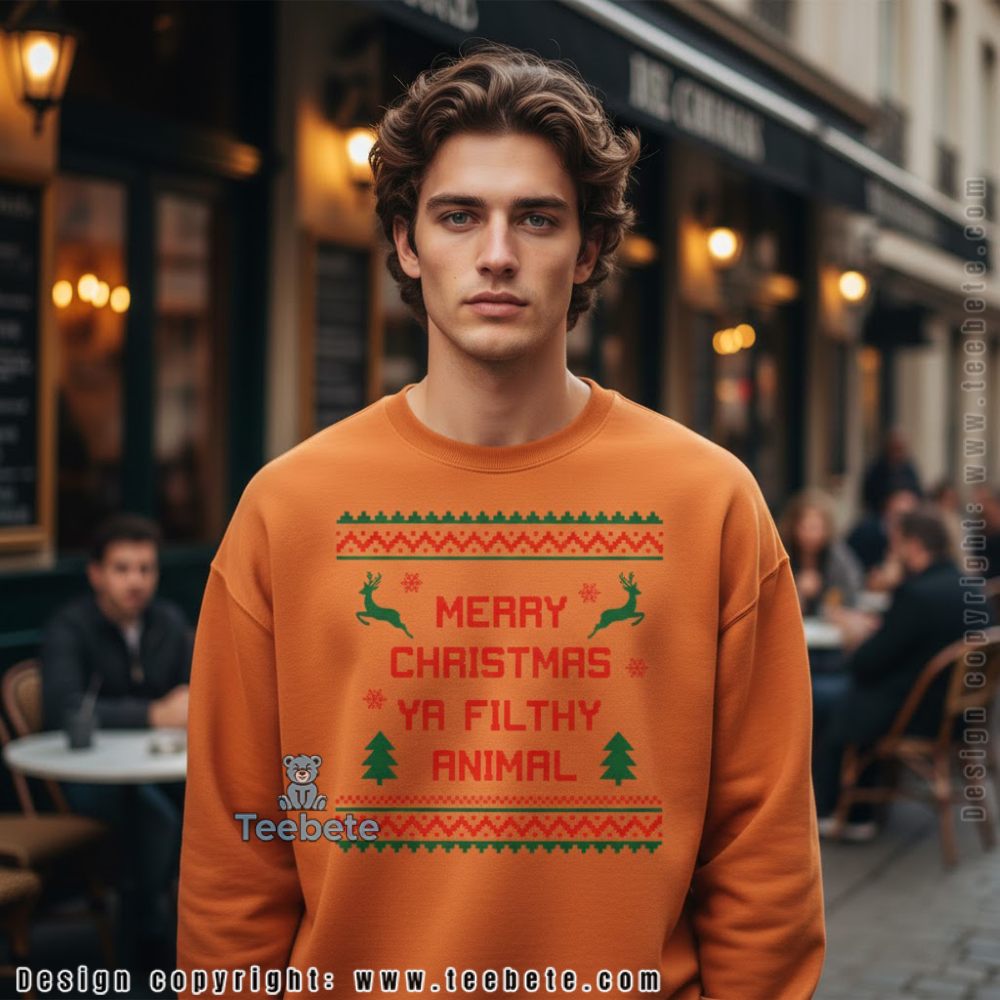 Merry Christmas Ya Filthy Animal Long Sleeve Ugly Pattern Merry Christmas Ya Filthy Animal Long Sleeve Ugly Pattern