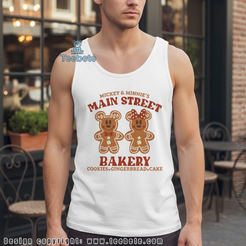 Mickey And Minnie Main Street Bakery Tanktop Disney Christmas Gingerbread Mickey And Minnie Main Street Bakery Tanktop Disney Christmas Gingerbread