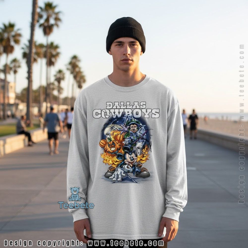 Mickey Minnie Dallas Cowboys Halloween Long Sleeve Mickey Minnie Dallas Cowboys Halloween Long Sleeve