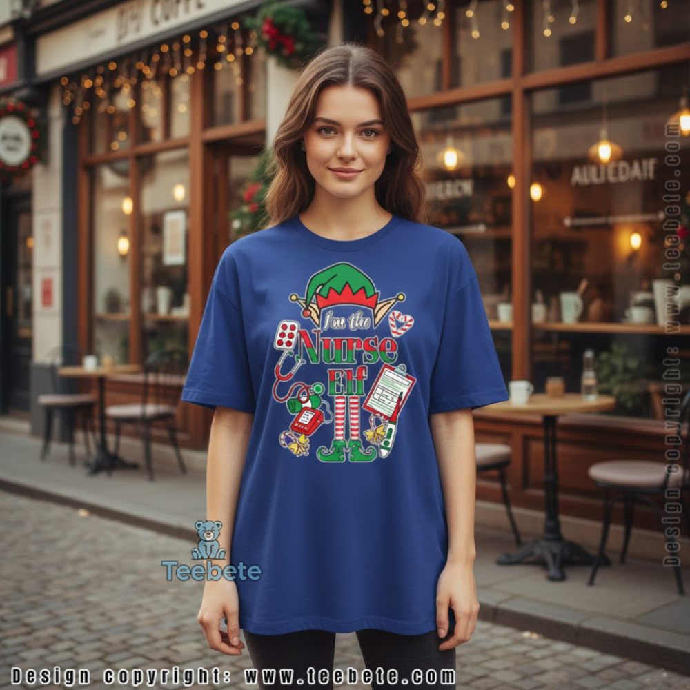 Nurse Elf Christmas Shirt Im The Nurse Elf Holiday Design