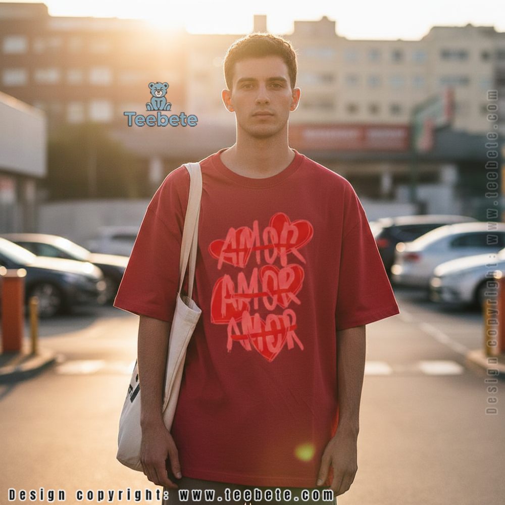 Oversized Valentines Amor Heart Graphic Shirt