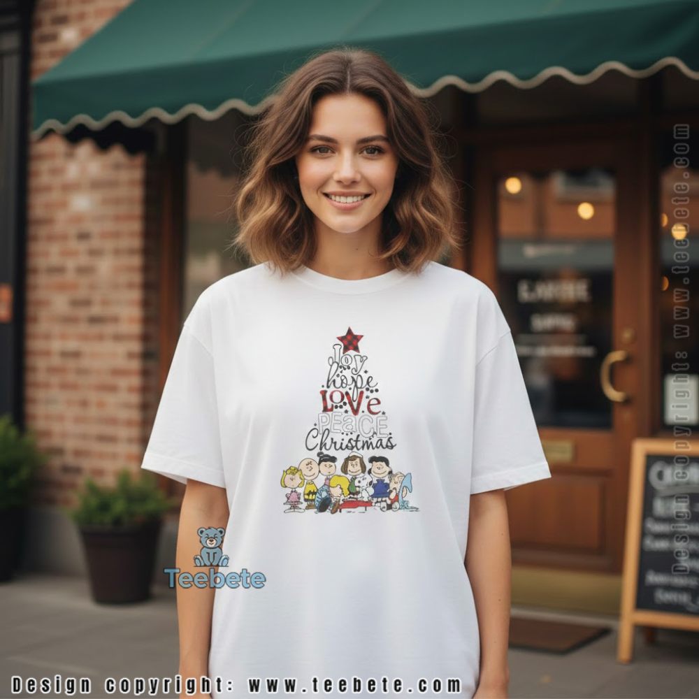 Peanuts Christmas Quotes Shirt Joy Hope Love Peace