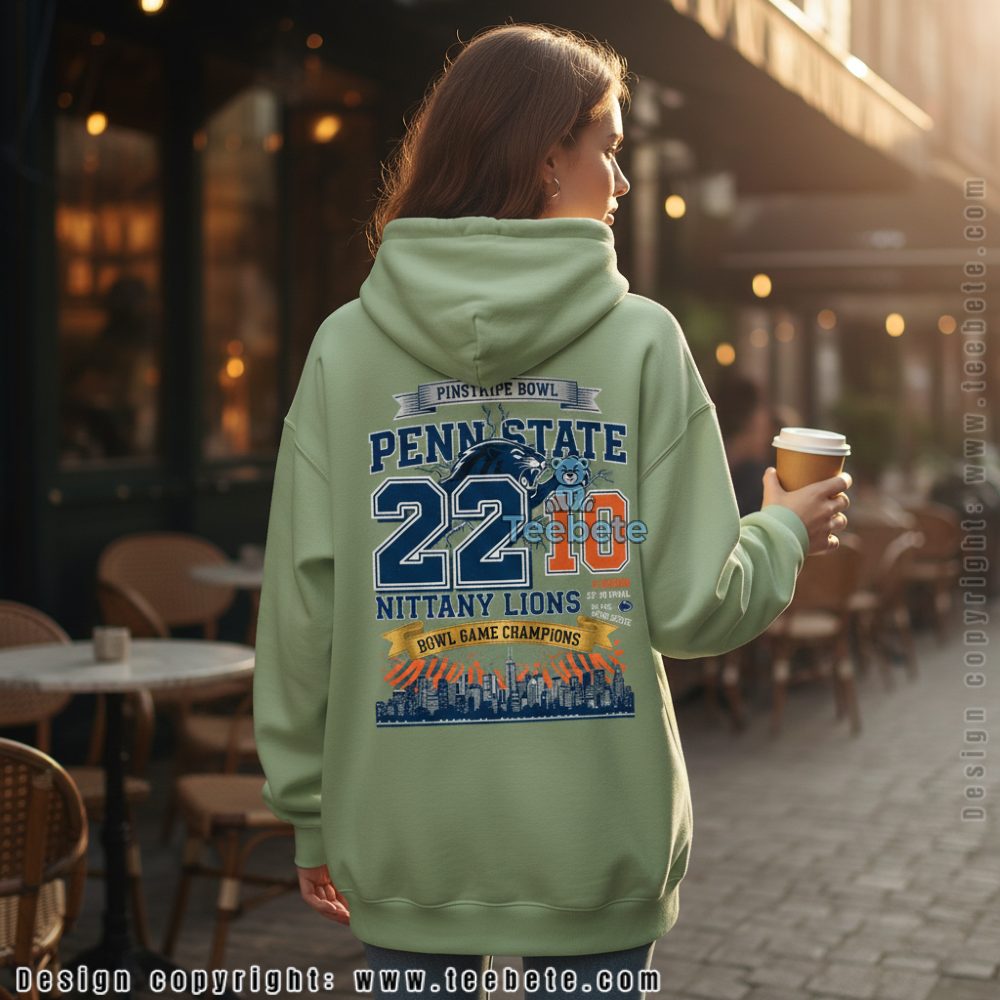 Penn State 22 Clemson 10 Pinstripe Bowl Champions Hoodie Penn State 22 Clemson 10 Pinstripe Bowl Champions Hoodie