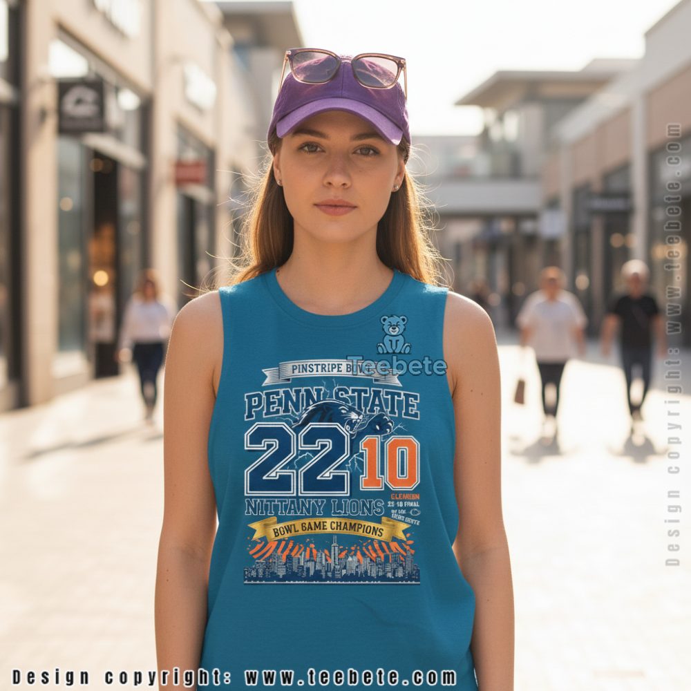 Penn State 22 Clemson 10 Pinstripe Bowl Champions Tanktop Penn State 22 Clemson 10 Pinstripe Bowl Champions Tanktop