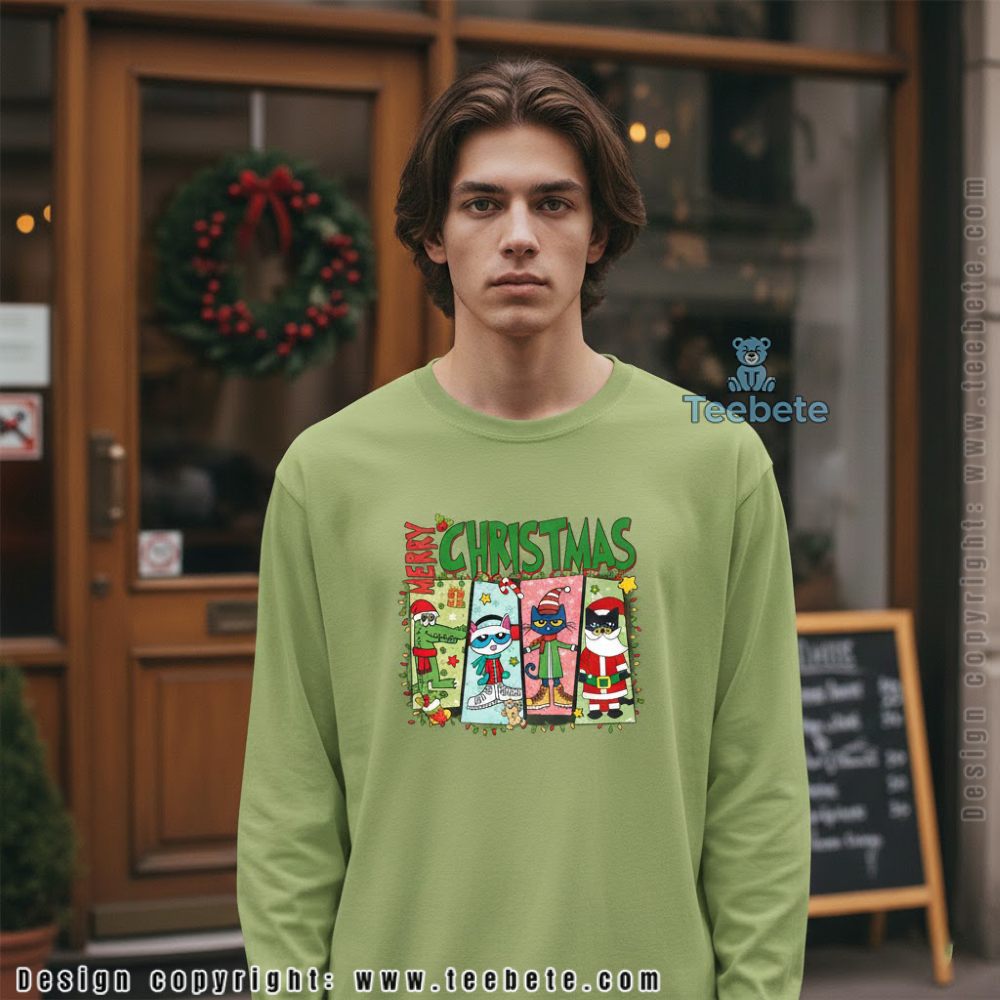 Pete The Cat Christmas Long Sleeve Merry Christmas Characters Pete The Cat Christmas Long Sleeve Merry Christmas Characters