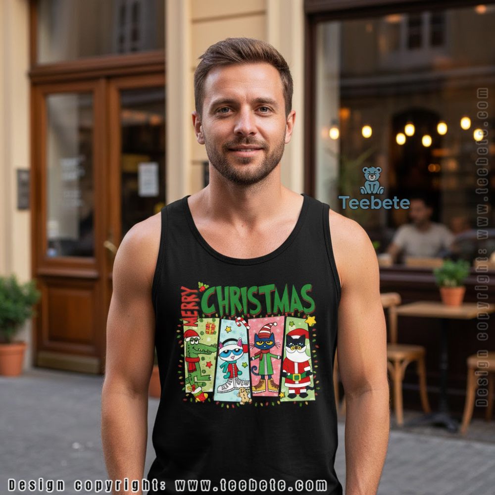 Pete The Cat Christmas Tanktop Merry Christmas Characters Pete The Cat Christmas Tanktop Merry Christmas Characters