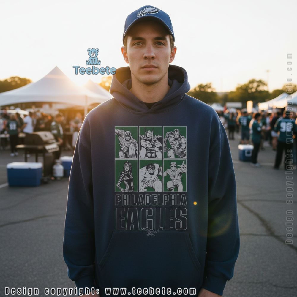 Philadelphia Eagles Avengers Characters Hoodie For Teen Philadelphia Eagles Avengers Characters Hoodie For Teen