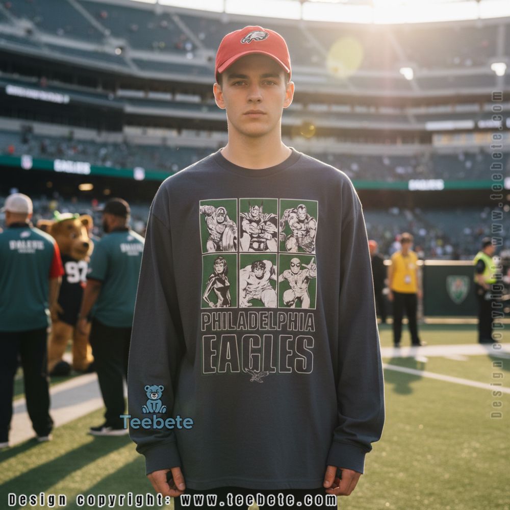 Philadelphia Eagles Avengers Characters Long Sleeve For Teen Philadelphia Eagles Avengers Characters Long Sleeve For Teen
