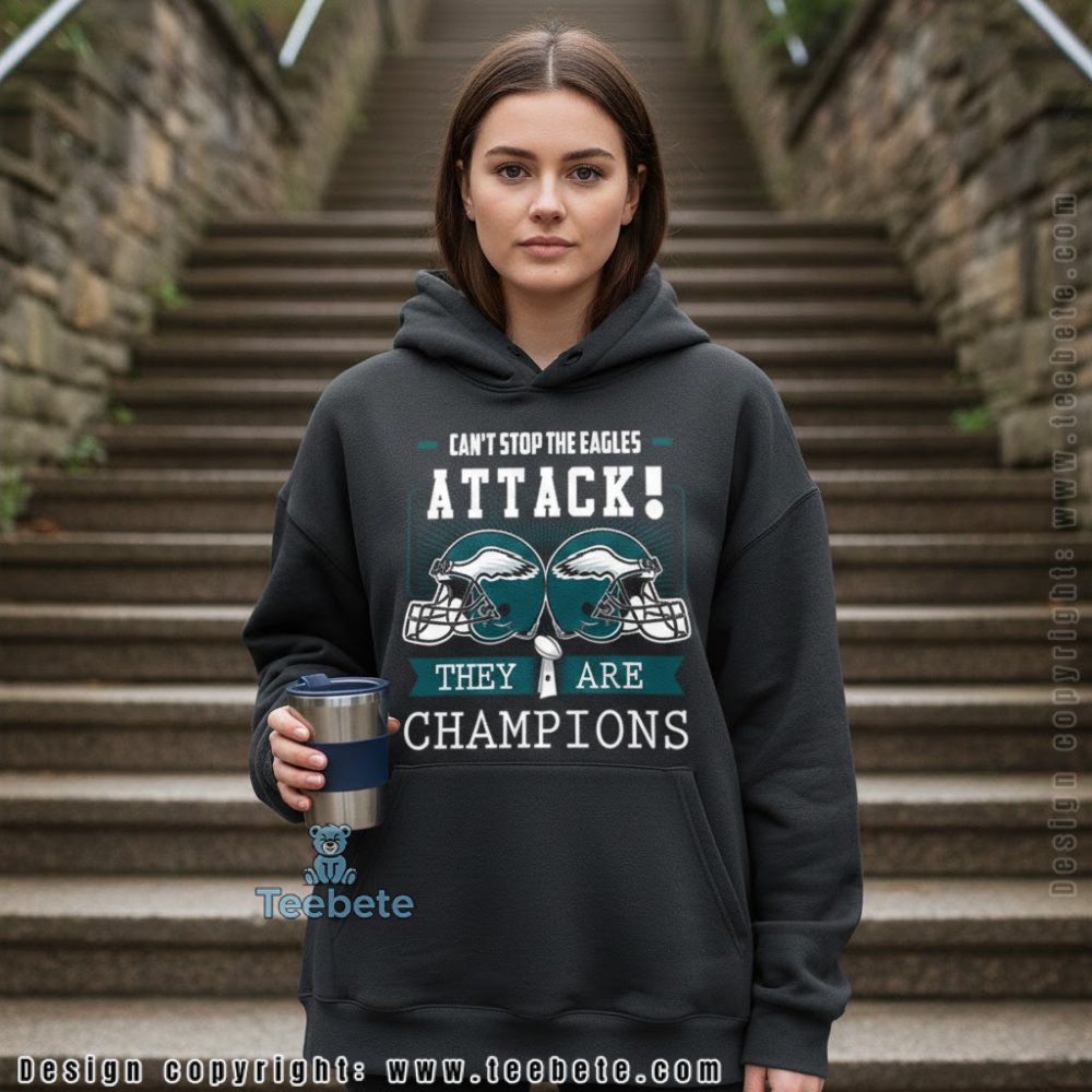 Philadelphia Eagles Champions Attack Quote Hoodie Philadelphia Eagles Champions Attack Quote Hoodie