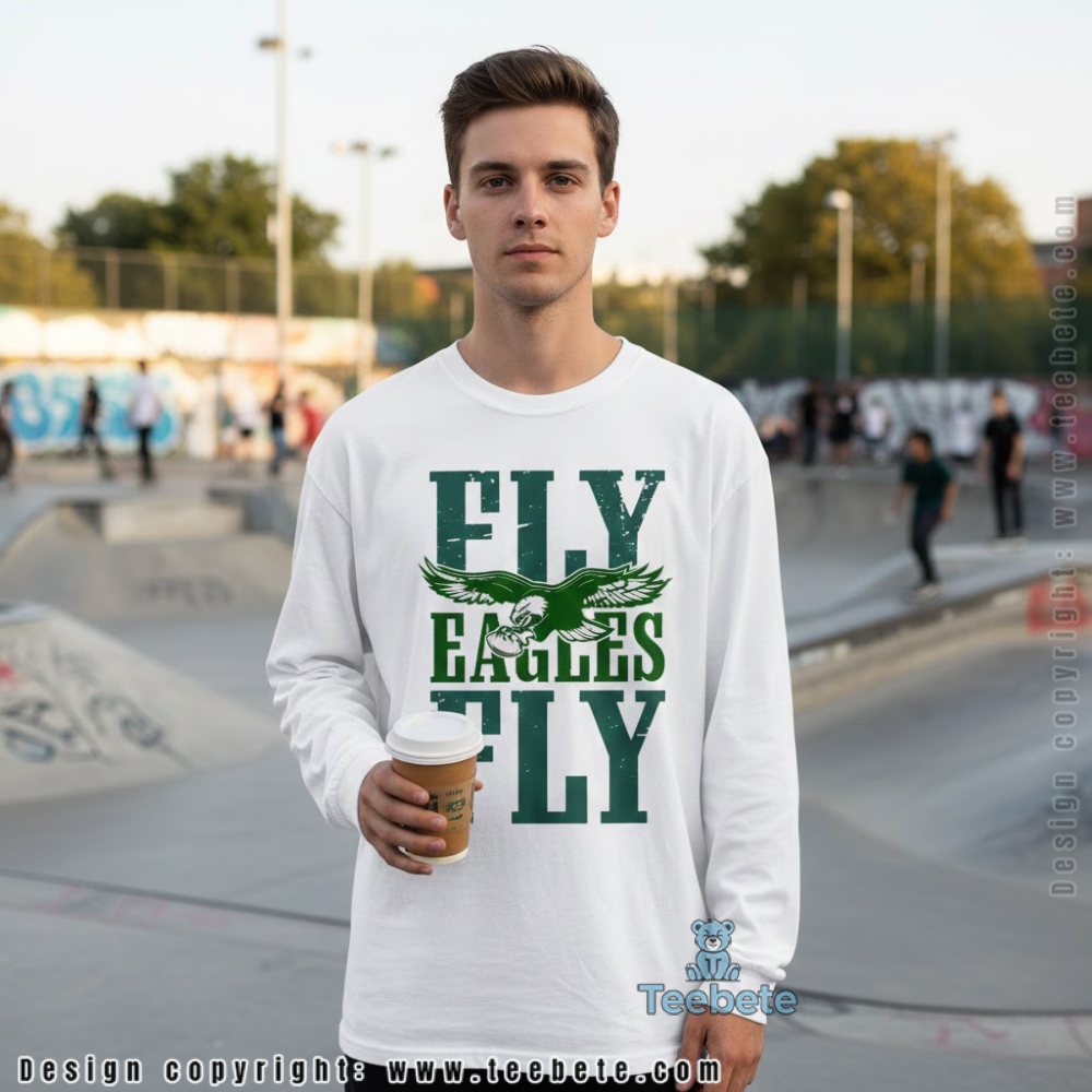 Philadelphia Eagles Fly Eagles Fly Retro Long Sleeve Philadelphia Eagles Fly Eagles Fly Retro Long Sleeve