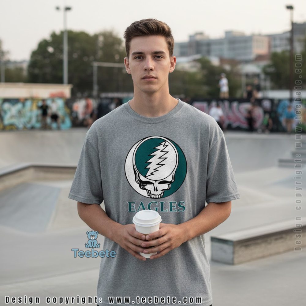 Philadelphia Eagles Grateful Dead Shirt Skull Lightning Bolt