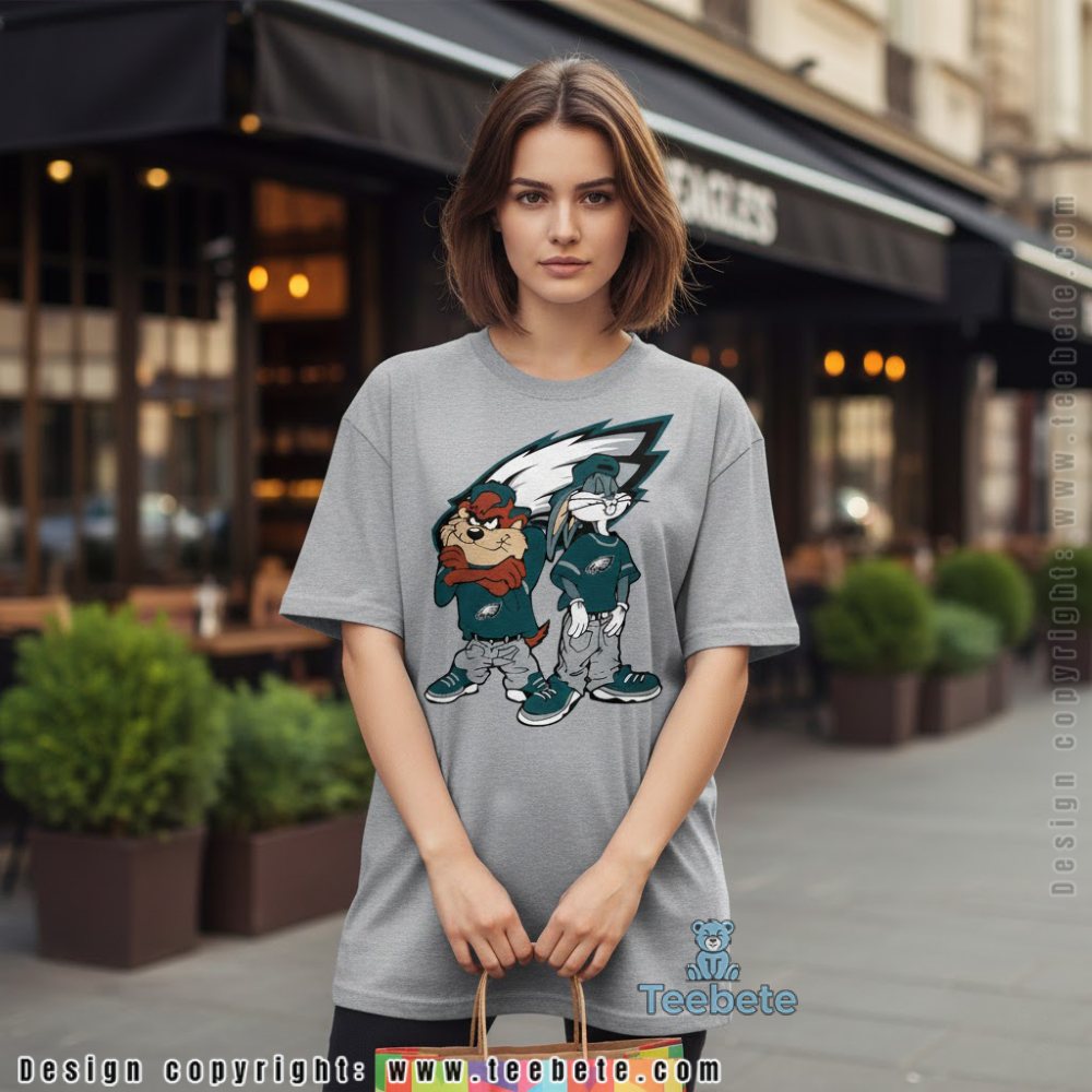Philadelphia Eagles Looney Tunes Shirt Tasmanian Devil And Bugs Bunny