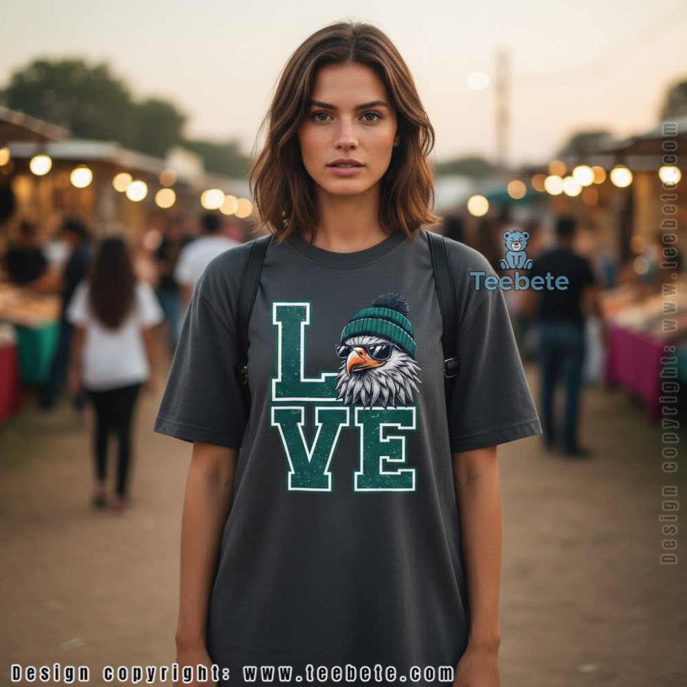 Philadelphia Eagles Love Shirt Funny Mascot Sunglasses