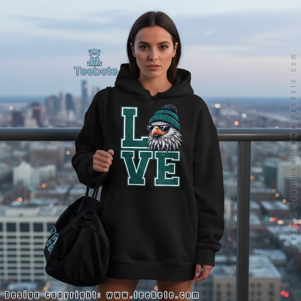Philadelphia Eagles Love Hoodie Funny Mascot Sunglasses Philadelphia Eagles Love Hoodie Funny Mascot Sunglasses