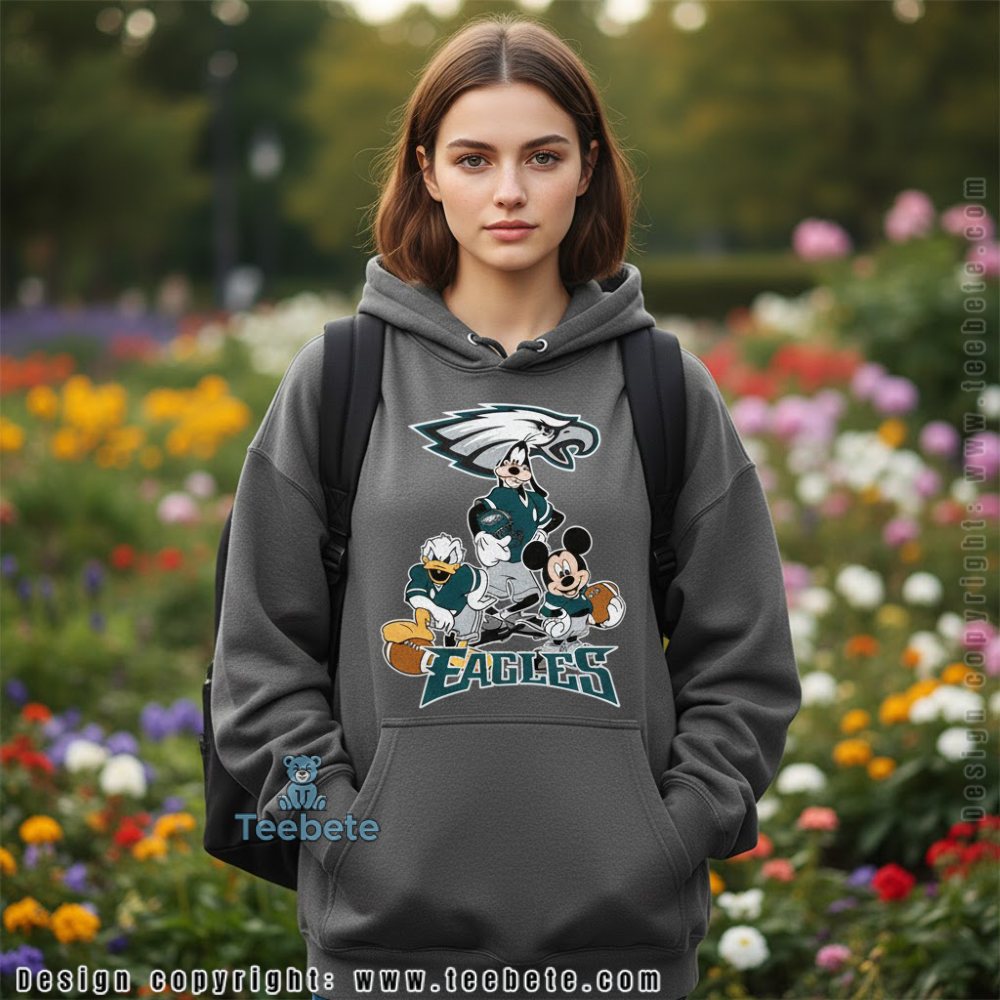 Philadelphia Eagles Mickey Mouse Donald Duck Goofy Hoodie For Youth Philadelphia Eagles Mickey Mouse Donald Duck Goofy Hoodie For Youth