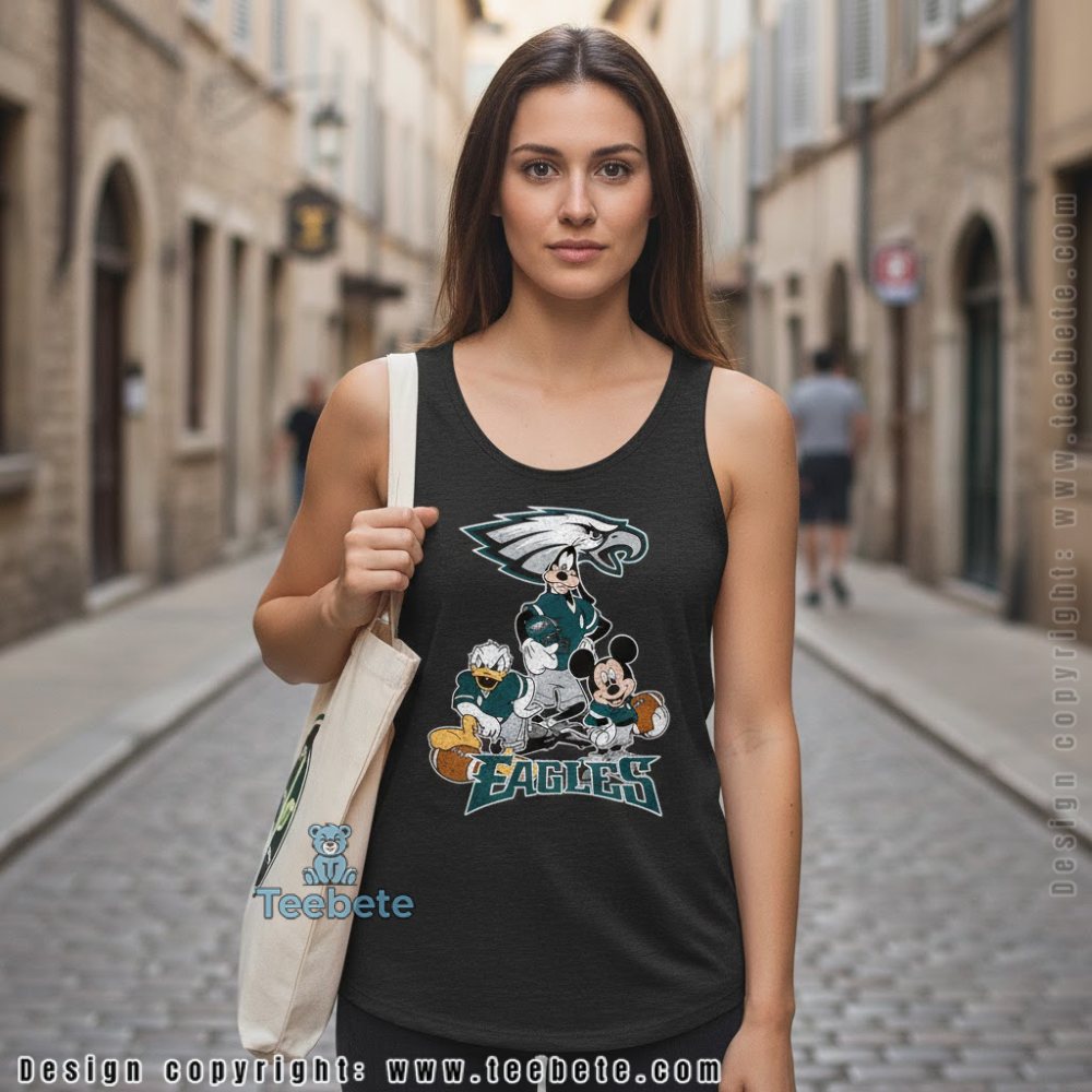 Philadelphia Eagles Mickey Mouse Donald Duck Goofy Tanktop For Youth Philadelphia Eagles Mickey Mouse Donald Duck Goofy Tanktop For Youth