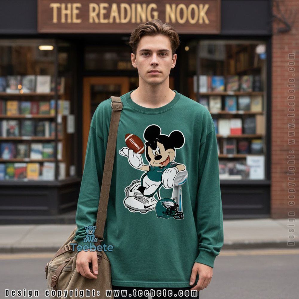 Philadelphia Eagles Mickey Mouse Super Bowl Champion Long Sleeve Philadelphia Eagles Mickey Mouse Super Bowl Champion Long Sleeve