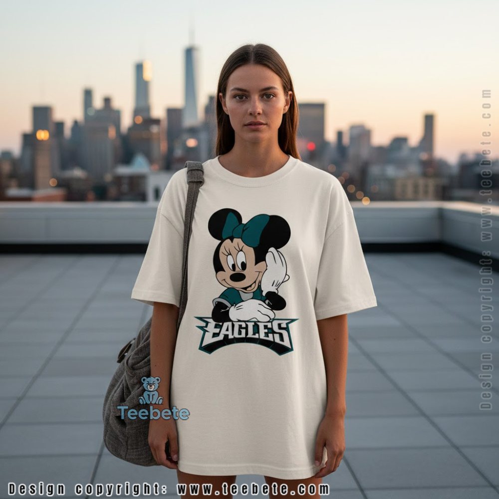 Philadelphia Eagles Minnie Mouse With Bow Shirt