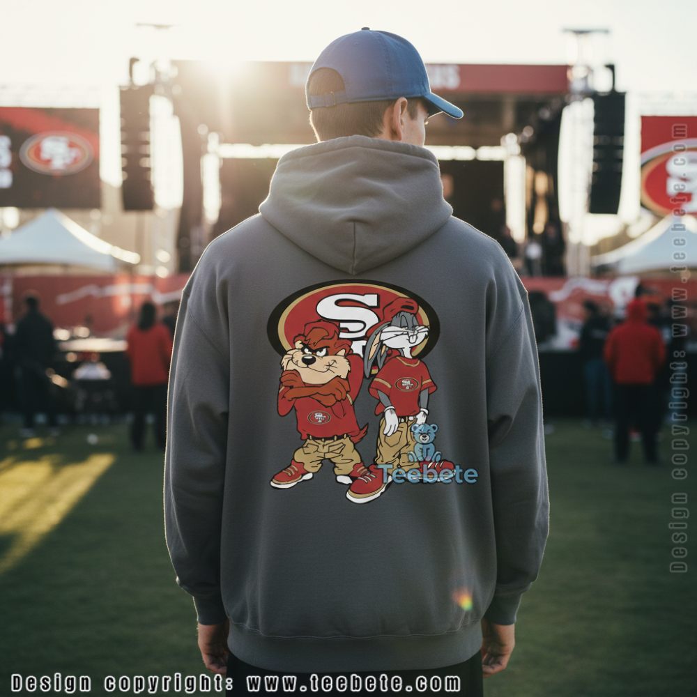 San Francisco 49Ers Bugs Bunny Taz Hoodie Looney Tunes San Francisco 49Ers Bugs Bunny Taz Hoodie Looney Tunes