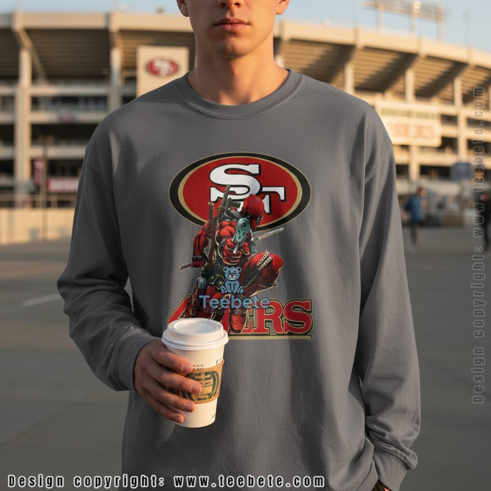 San Francisco 49Ers Deadpool Long Sleeve Marvel Mashup For Teen San Francisco 49Ers Deadpool Long Sleeve Marvel Mashup For Teen