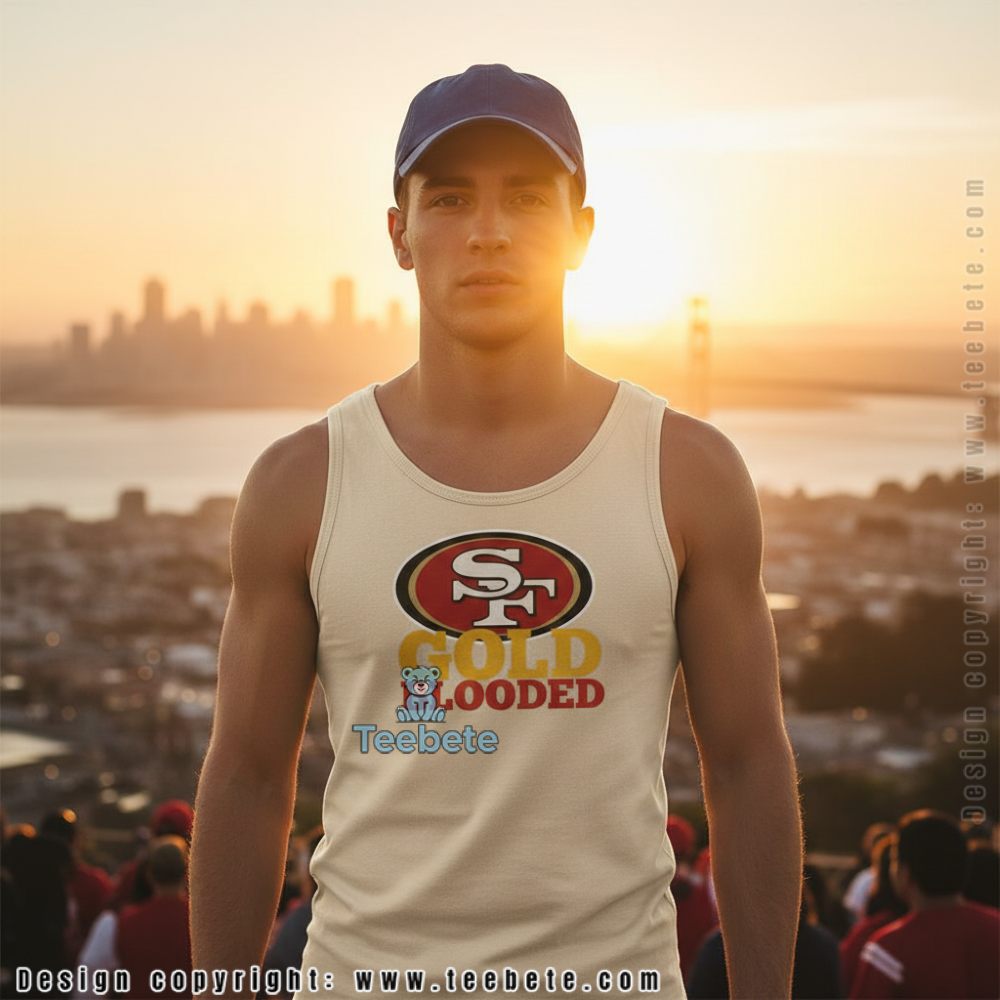 San Francisco 49Ers Gold Blooded Tanktop For Dad Fan San Francisco 49Ers Gold Blooded Tanktop For Dad Fan