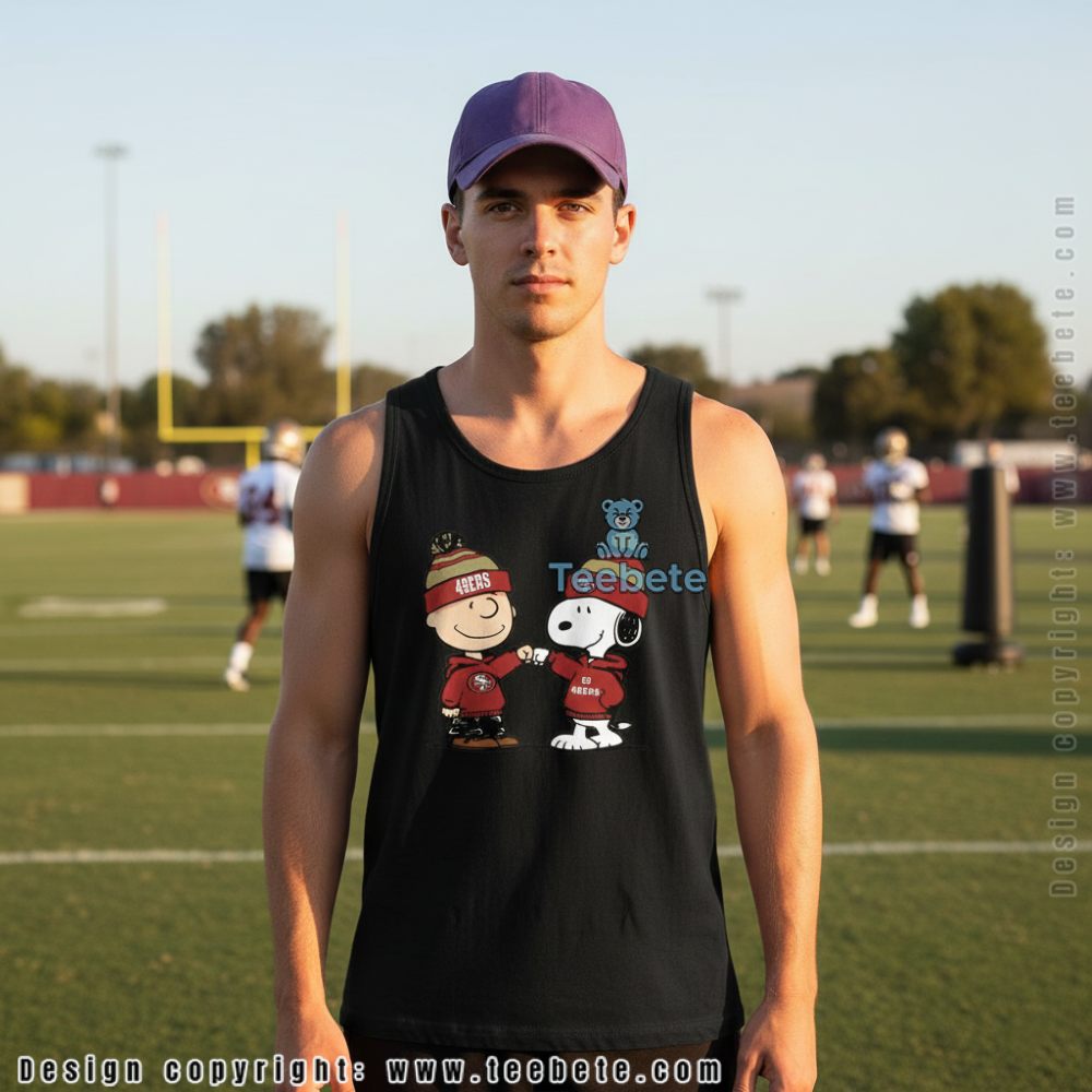 San Francisco 49Ers Snoopy Charlie Brown Tanktop Go 49Ers Mom Fan San Francisco 49Ers Snoopy Charlie Brown Tanktop Go 49Ers Mom Fan