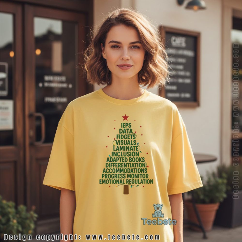 Special Education Teacher Christmas Tree Shirt Iep Data Fidgets