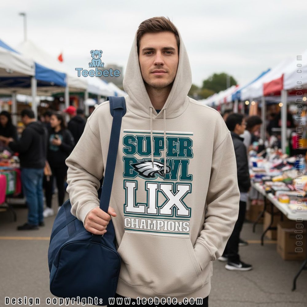Super Bowl Lix Champions Eagles Hoodie Super Bowl Lix Champions Eagles Hoodie