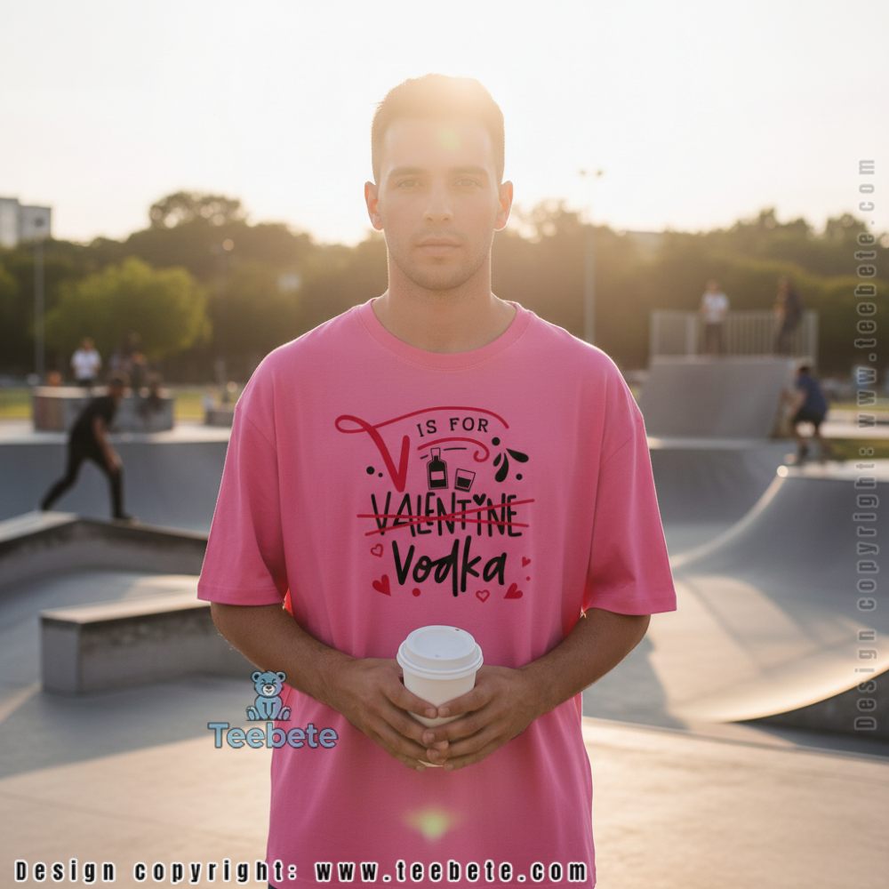 V Is For Vodka Anti Valentine Funny Drinking Shirt