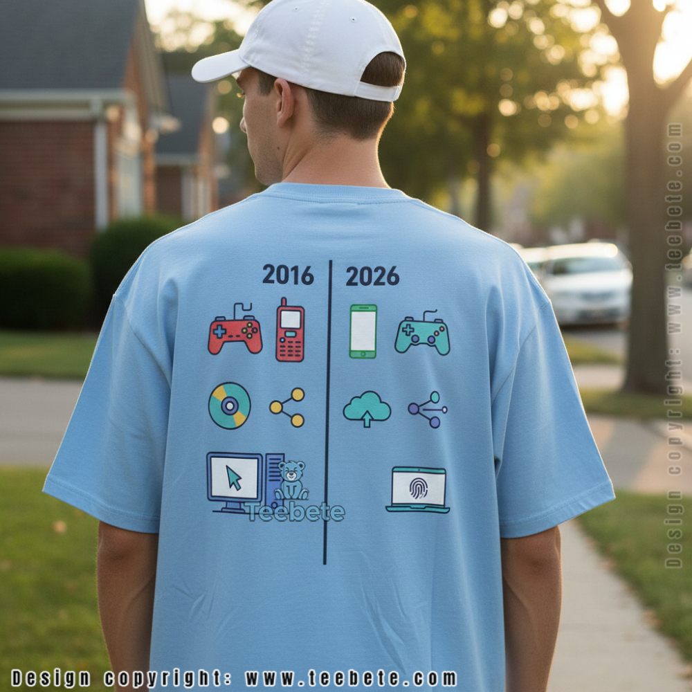 2016 vs 2026 Then And Now Retro Comparison Shirt