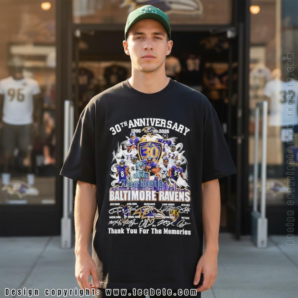 Baltimore Ravens 30th Anniversary Signatures Greatness Memories Shirt