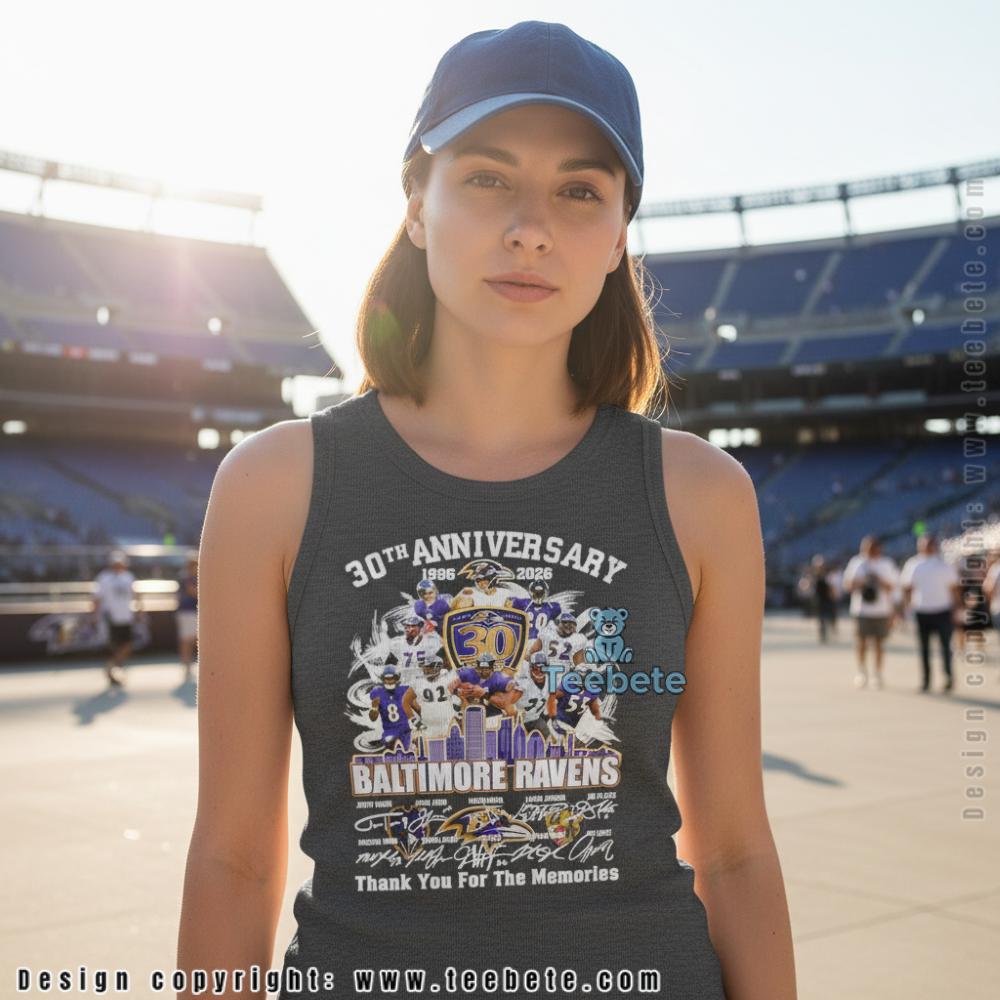 Baltimore Ravens 30th Anniversary Signatures Greatness Memories Tanktop Baltimore Ravens 30th Anniversary Signatures Greatness Memories Tanktop
