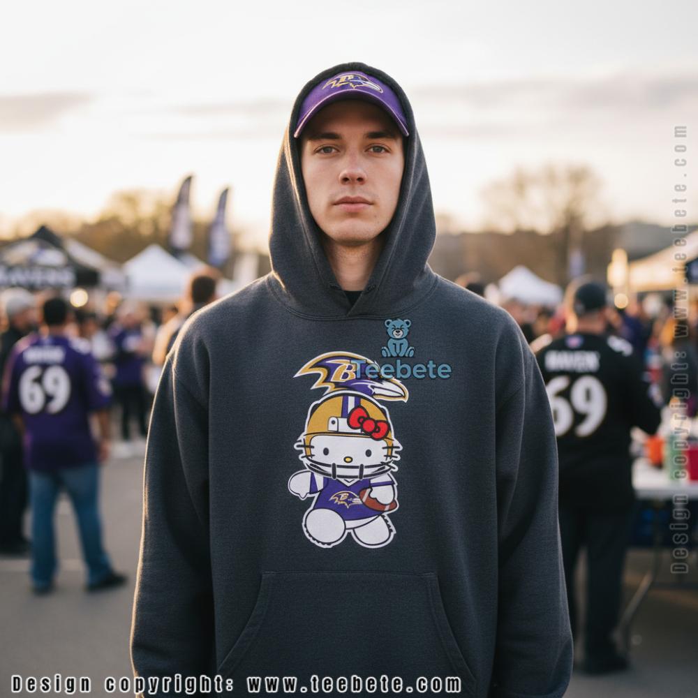 Baltimore Ravens Hello Kitty Cute Hoodie Baltimore Ravens Hello Kitty Cute Hoodie