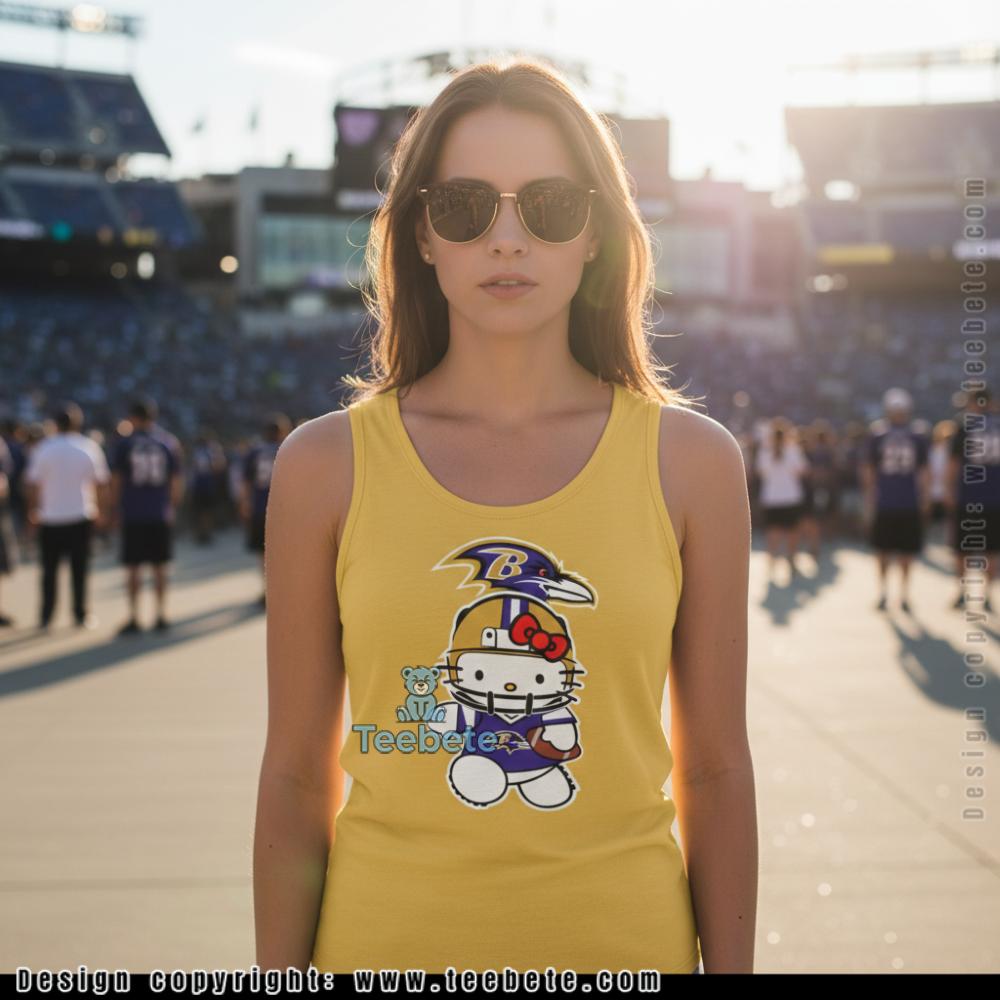 Baltimore Ravens Hello Kitty Cute Tanktop Baltimore Ravens Hello Kitty Cute Tanktop