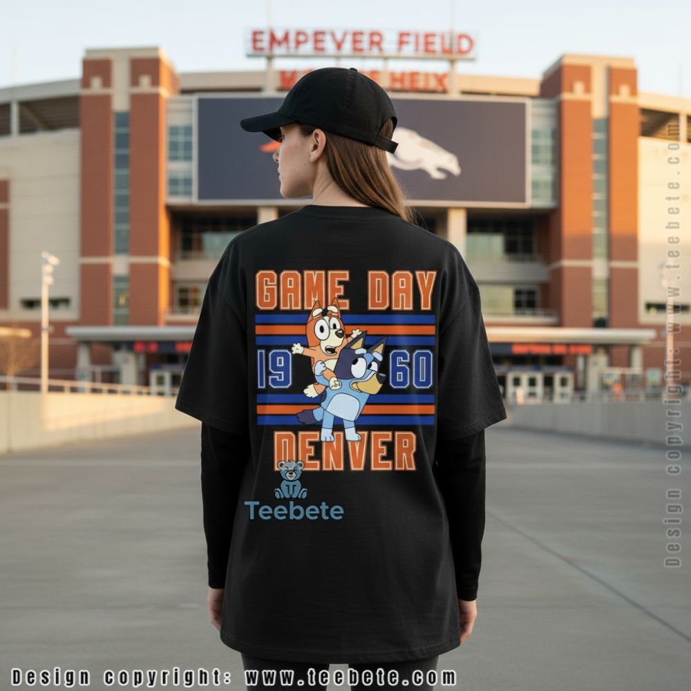 Bluey And Bingo Denver Broncos Game Day 1960 Long Sleeve Bluey And Bingo Denver Broncos Game Day 1960 Long Sleeve