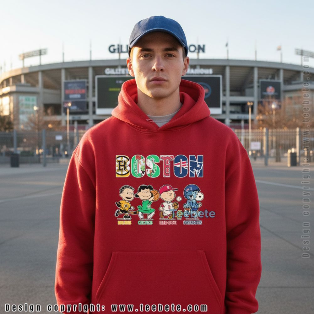 Boston Sports Peanuts Gang Bruins Celtics Red Sox Patriots Hoodie Boston Sports Peanuts Gang Bruins Celtics Red Sox Patriots Hoodie