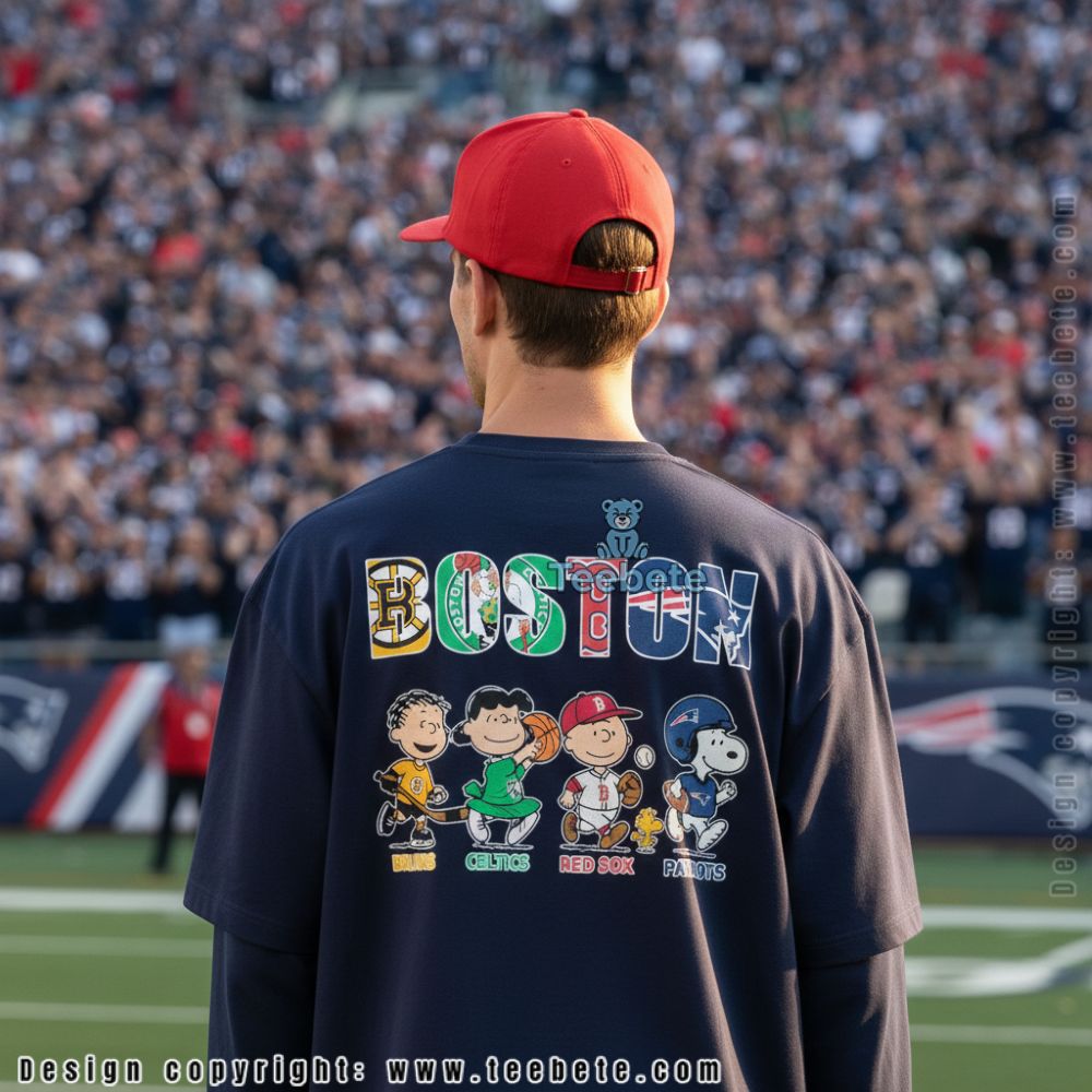 Boston Sports Peanuts Gang Bruins Celtics Red Sox Patriots Long Sleeve Boston Sports Peanuts Gang Bruins Celtics Red Sox Patriots Long Sleeve