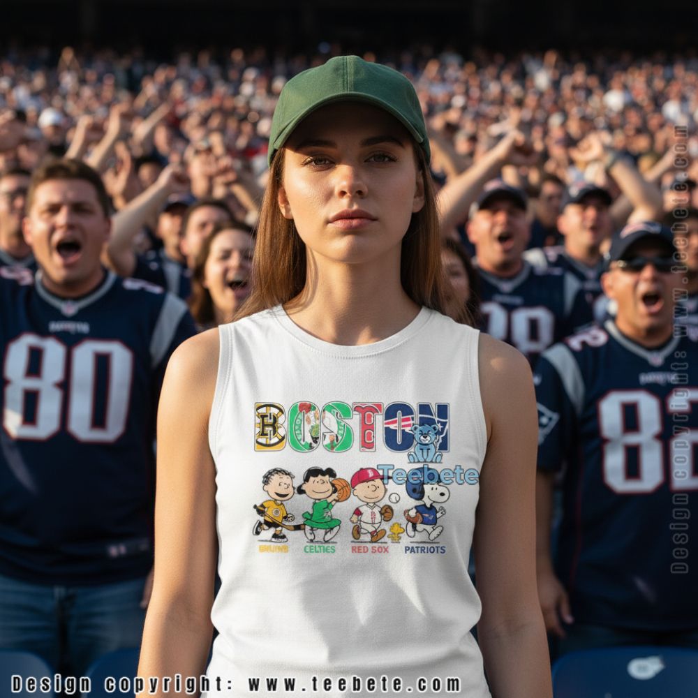 Boston Sports Peanuts Gang Bruins Celtics Red Sox Patriots Tanktop Boston Sports Peanuts Gang Bruins Celtics Red Sox Patriots Tanktop