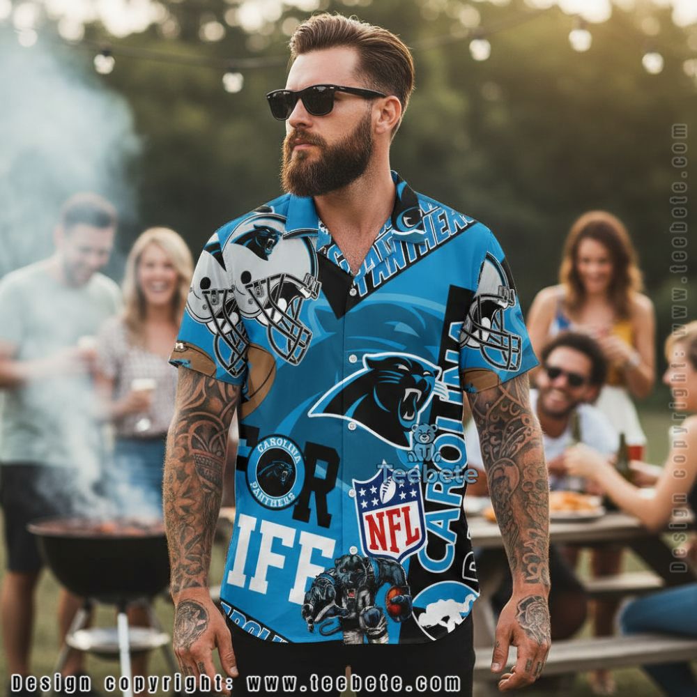 Carolina Panthers NFL Pineapple Hibiscus Floral Beach Shirt