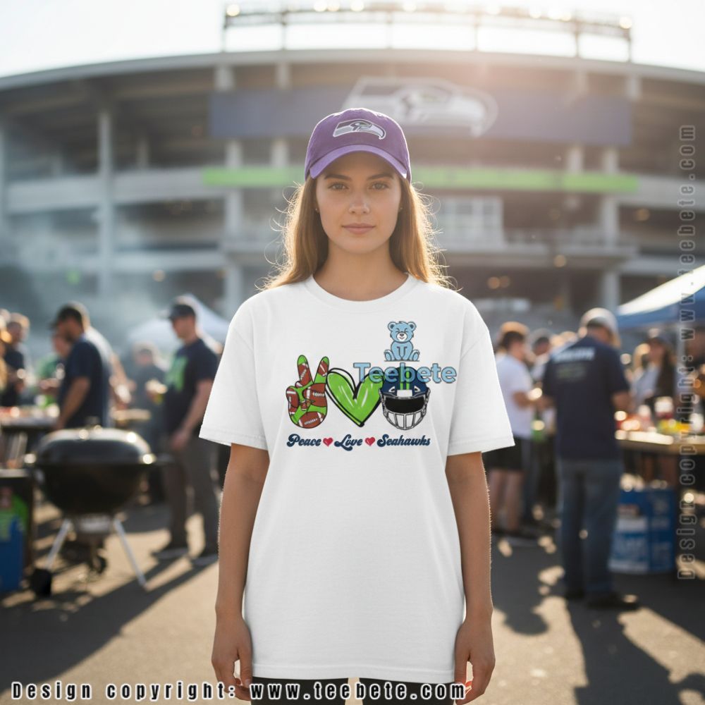 Cute Peace Love Seahawks Sports Lover Gift Shirt