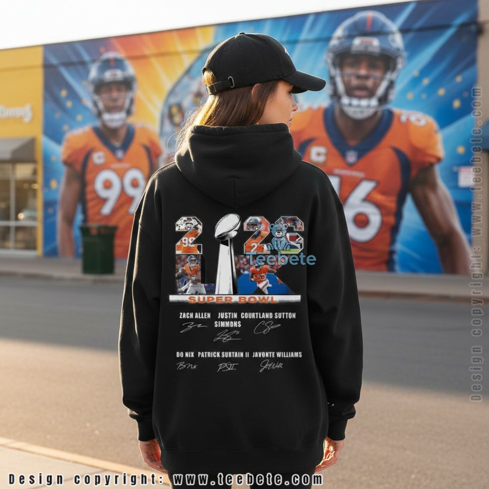 Denver Broncos 2026 Super Bowl Lix Roster Signature Graphic Hoodie Denver Broncos 2026 Super Bowl Lix Roster Signature Graphic Hoodie