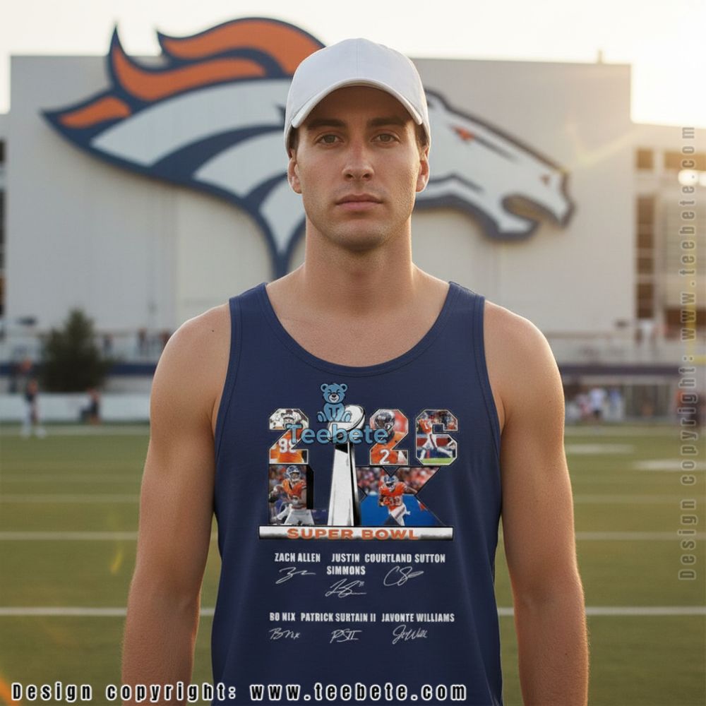 Denver Broncos 2026 Super Bowl Lix Roster Signature Graphic Tanktop Denver Broncos 2026 Super Bowl Lix Roster Signature Graphic Tanktop
