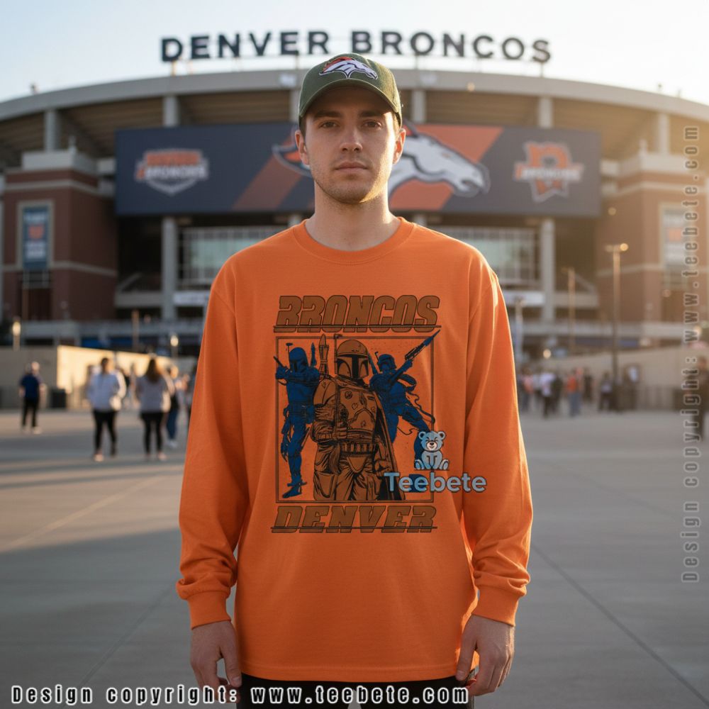Denver Broncos Boba Fett Mandalorian Bounty Hunter Long Sleeve Denver Broncos Boba Fett Mandalorian Bounty Hunter Long Sleeve