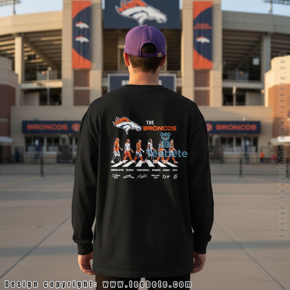 Denver Broncos Abbey Road Players Signatures Cotton Long Sleeve Denver Broncos Abbey Road Players Signatures Cotton Long Sleeve