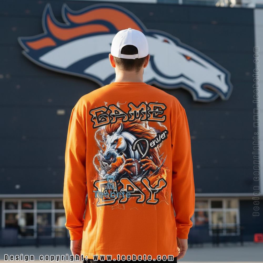 Denver Game Day Fierce Horse Long Sleeve For Teen Denver Game Day Fierce Horse Long Sleeve For Teen